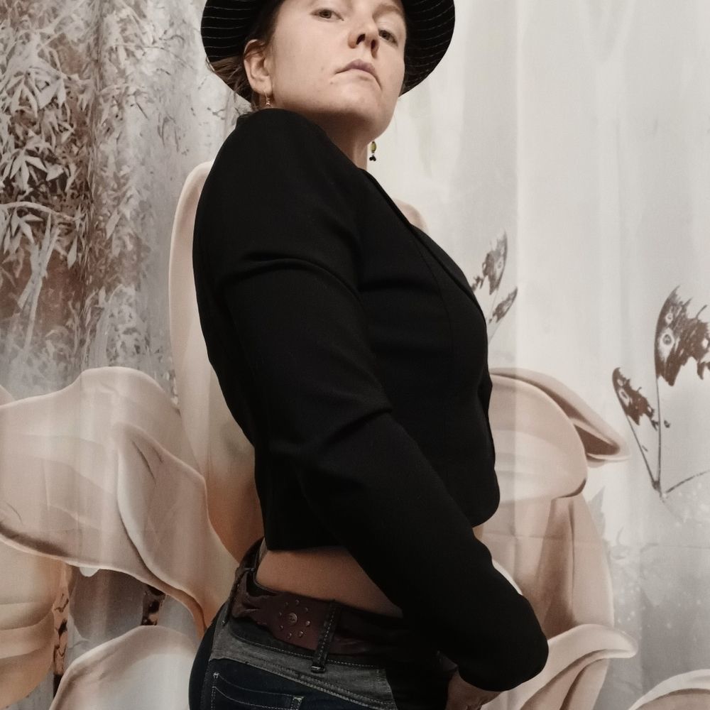 Sassy last chance. black bolero jacket. Medium. Generous fit. Stretchy